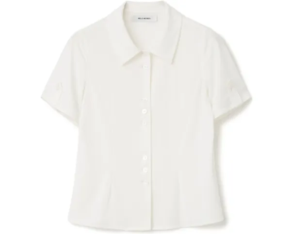 Pleated Short Sleeve Shirt [Ivory]