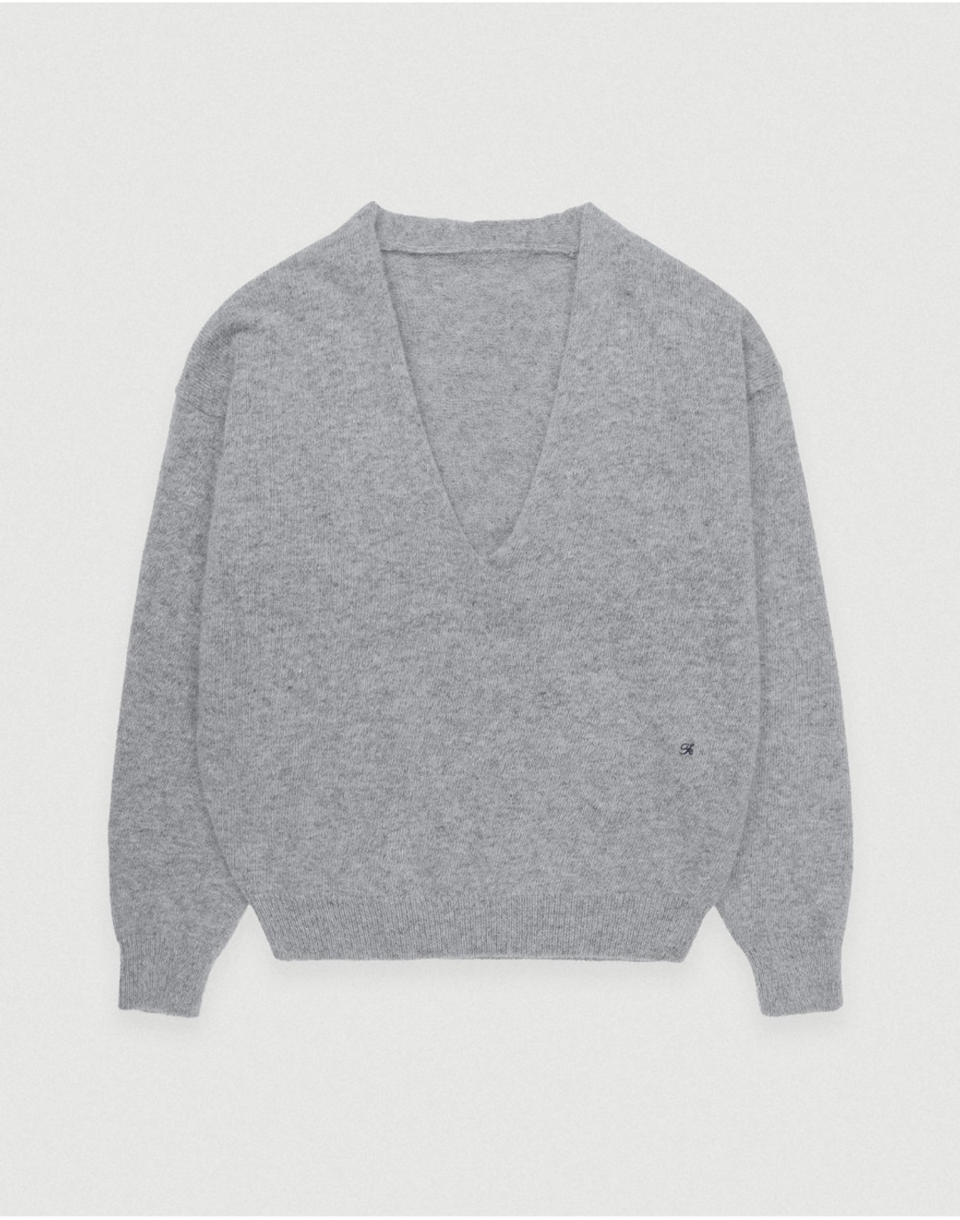 포에토 Angora deep v-neck (muffler set) - grey 상품 이미지 1