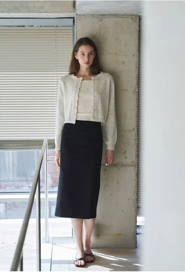 Ruelle Draped Skirt, BLACK