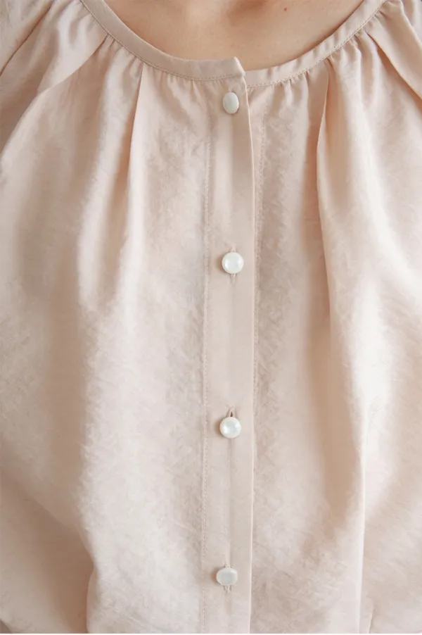 TIR SILK SHEER BLOUSE_PINK