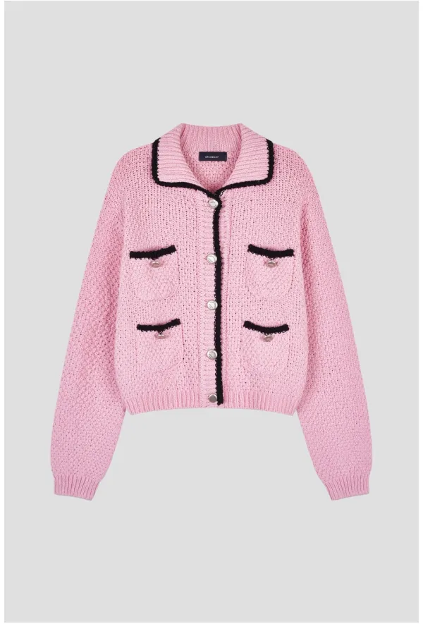 Botton tweed knit Pink