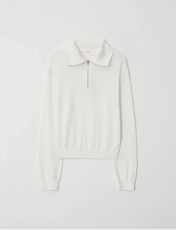 Collar Half Zip-Up Knit(Ivory)