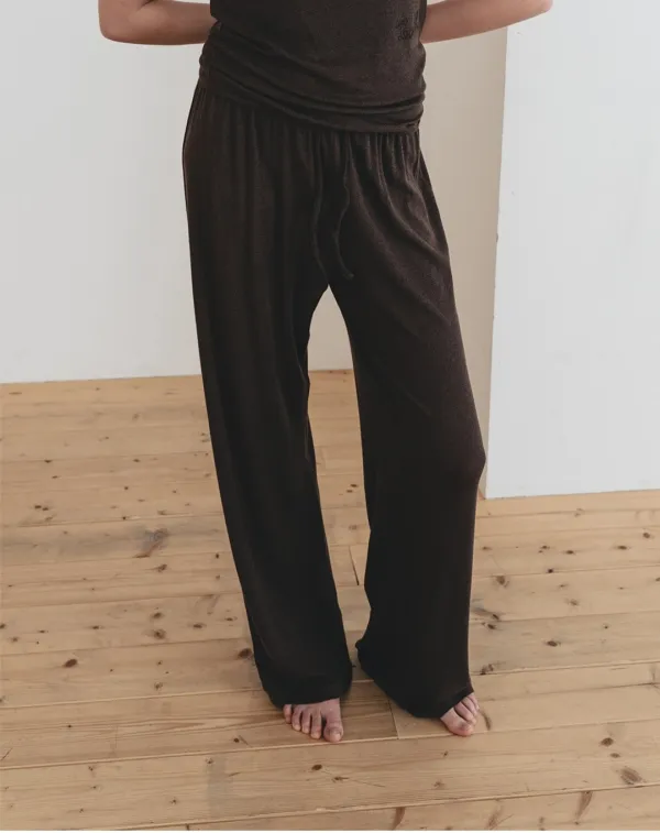 [26 Summer] Sheer knit pants - Brown