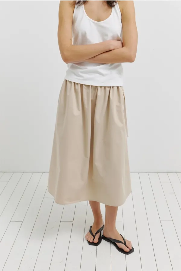 [2ND] Coy Drawstring Skirt in Honey Beige