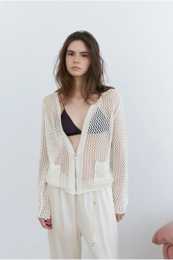 Salt net cardigan - ivory