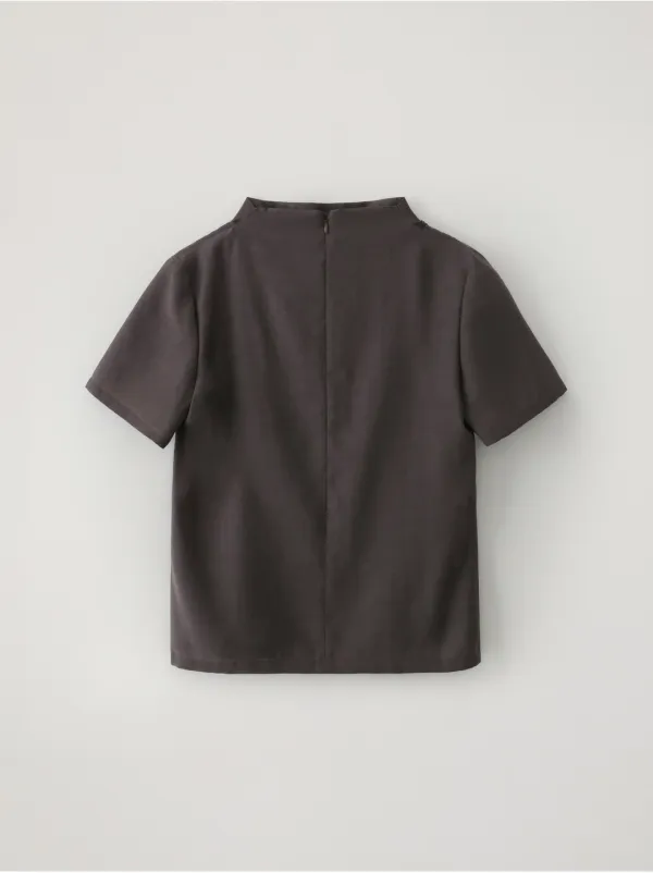 Cowl Neck Blouse (Taupe)