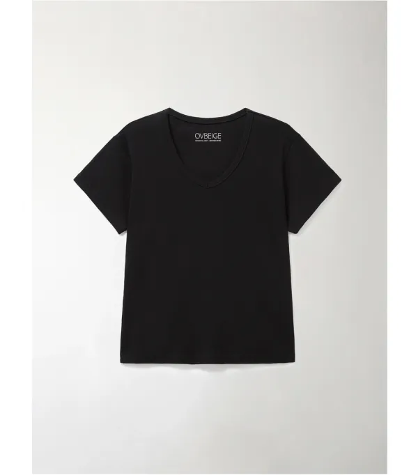 ESSENTIAL V-NECK T-SHIRTS_BLACK_OF2C2XTS01BKA