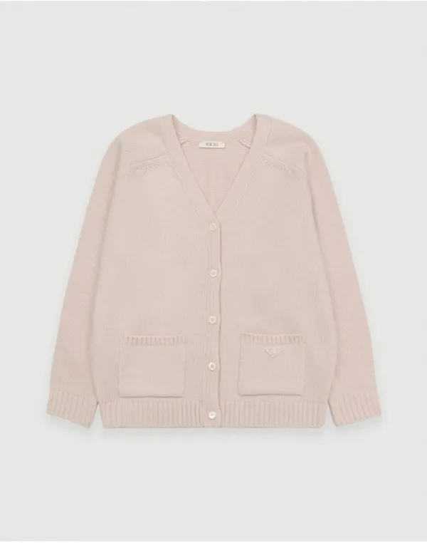 Note wool overfit cardigan - pink
