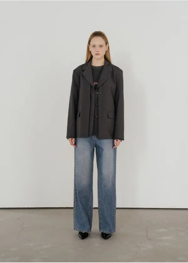Two-way lapel jacket [KNSS05JK05]_Charcoal