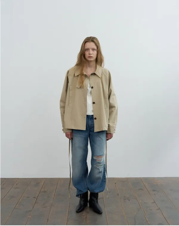Slouch half trench coat - beige