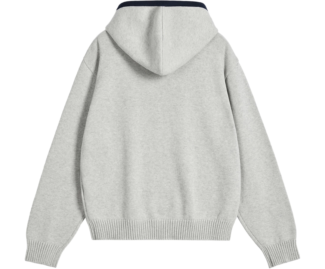 이미스 COLOR-BLOCK KNIT HOOD ZIP-UP-MELANGE GRAY 상품 이미지 3
