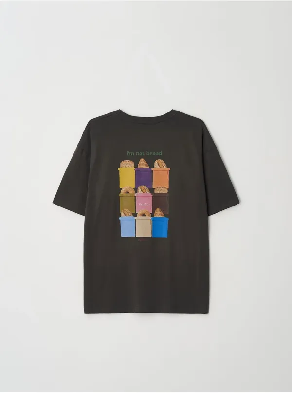 Not Bread Graphic T-Shirt(Charcoal)