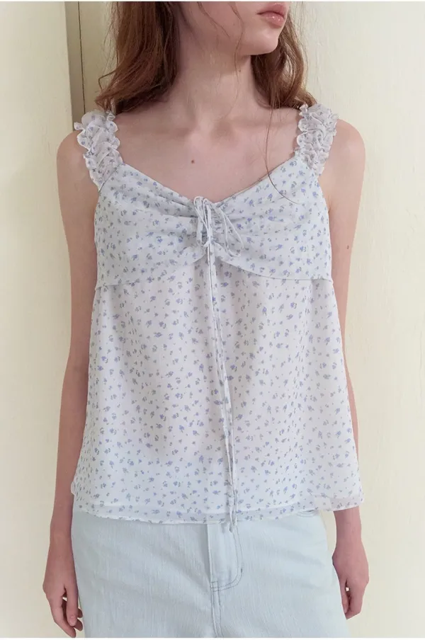 Floral Chiffon Blouse, White