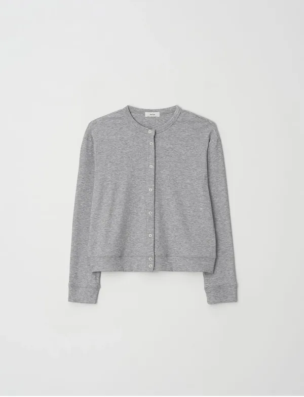 Round Ribbed Cardigan(Grey)