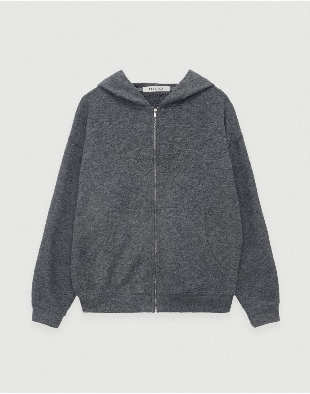 포에토 Brushed fleece hoodie - charcoal 상품 이미지 1