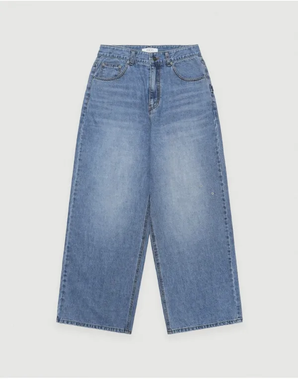 New link over denim pants