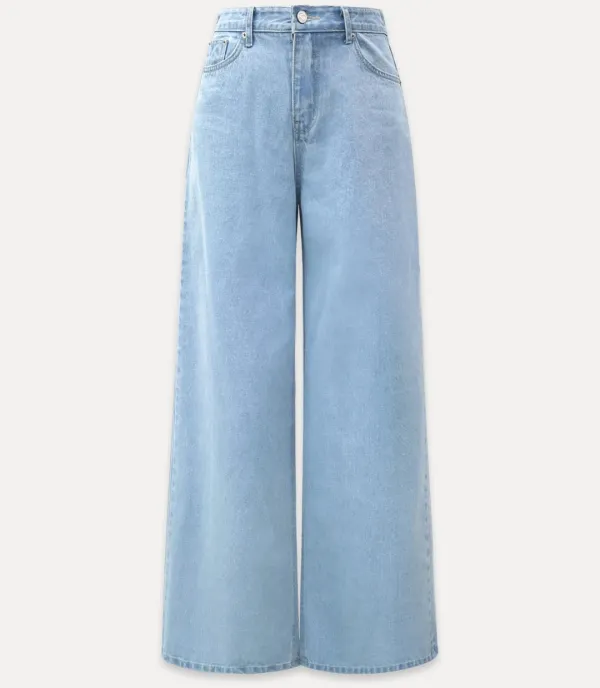 CHIXLABEL H 에보니 와이드 데님 - Powder Blue