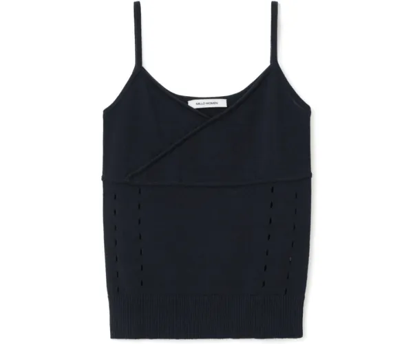 (6/2 예약배송) Hole Sleeveless Knit Top [Deep Navy]