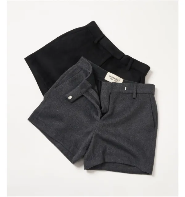 [PLZPROJECT]MICRO WOOL SHORTS, CHARCOAL