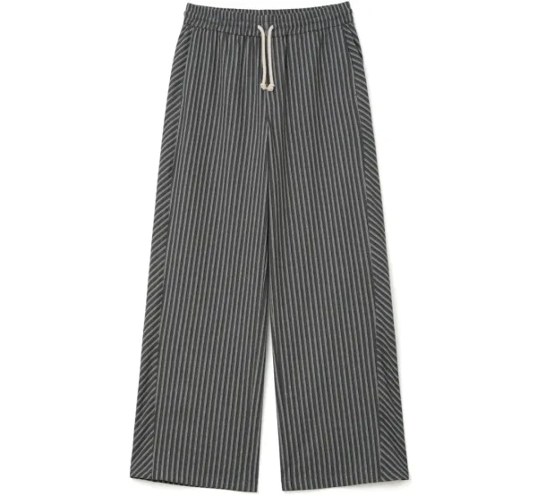 Stripe Panel Easy Pants [Charcoal]