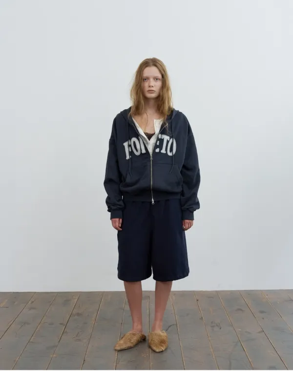 [3rd] Code patch dying hoody zip-up - charcoal navy