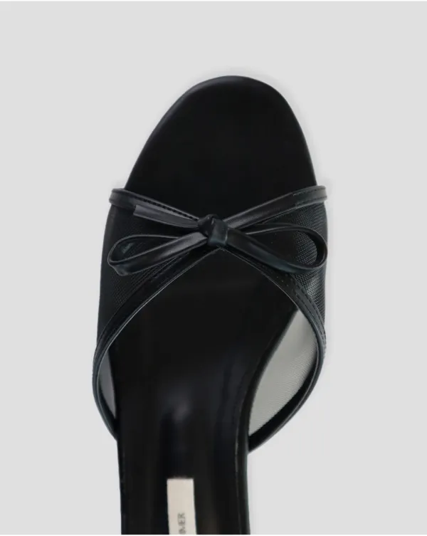 Ribbon mesh mule_black