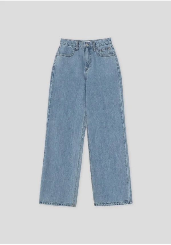 LOOSE DENIM PANTS_MIDBLUE