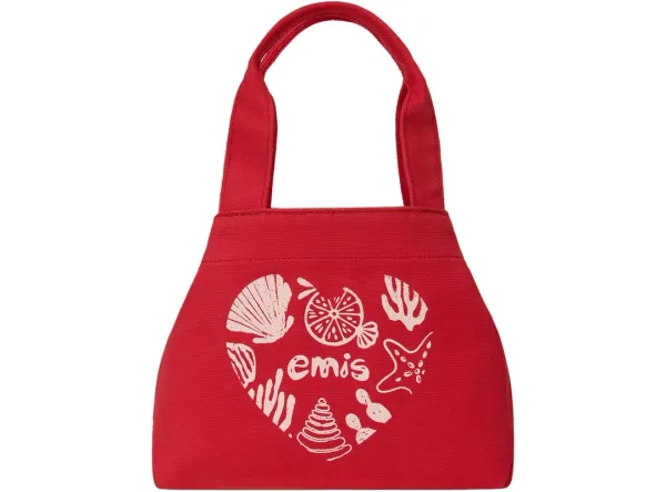 HEART COASTAL MINI TOTE BAG-RED