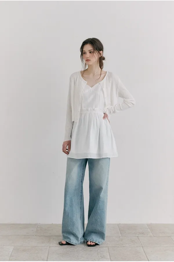 Washed Denim Pants, Blue