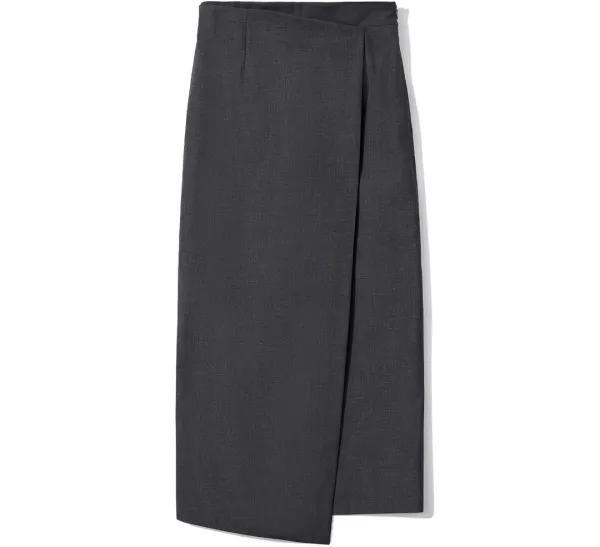 (SET-UP) TAILORED WRAP MIDI SKIRT