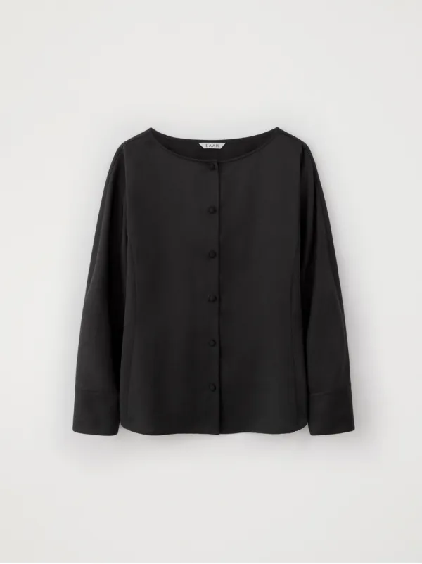 Elma Boat Neck Blouse (Black)