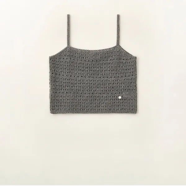 Crochet knit bustier_Gray