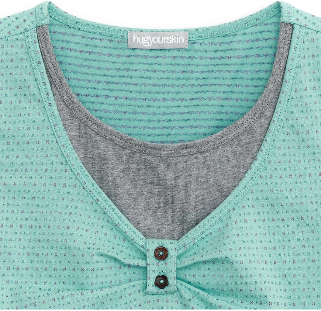 허그유어스킨 Layered henry neck top (Mint) 상품 이미지 1