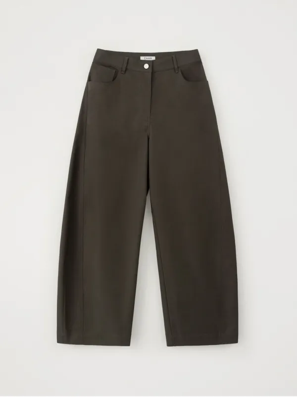 Liv Barrel Cotton Pants (Deep Brown)