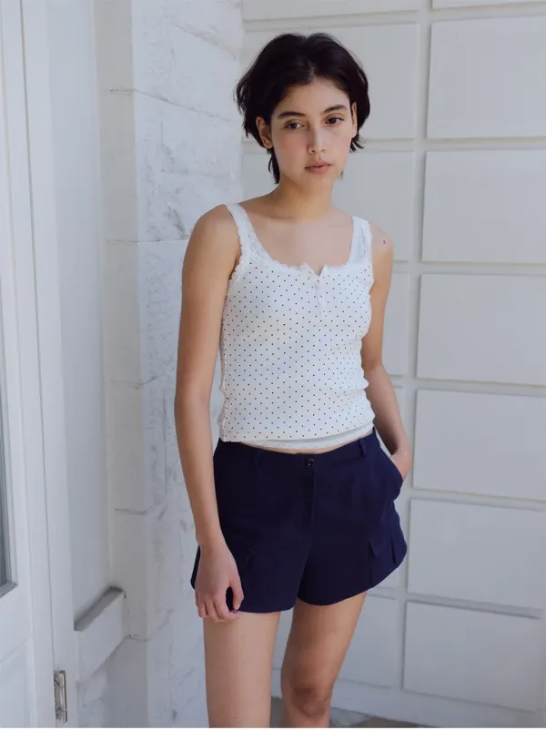 Lace dot sleeveless_dot white