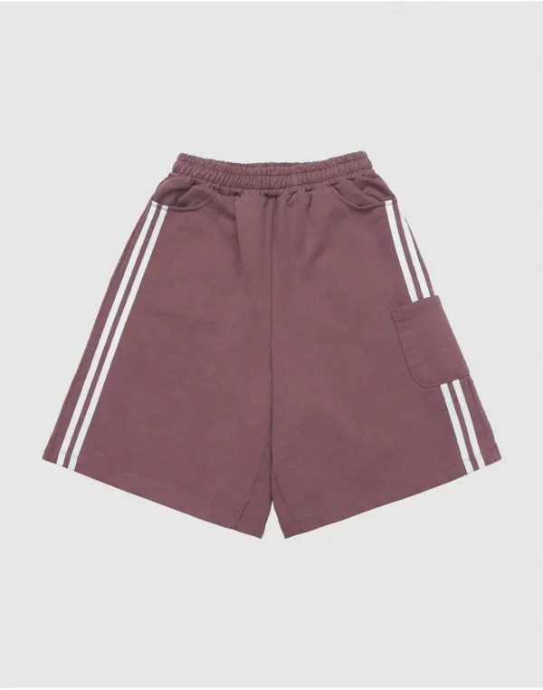 Washed bermuda pants  - vintage red