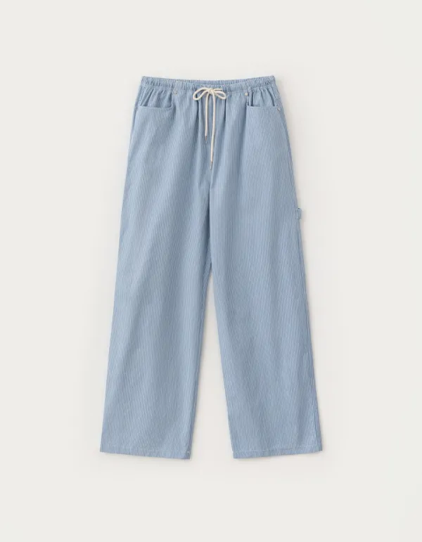 Stripe Relax Carpenter Pants - Blue