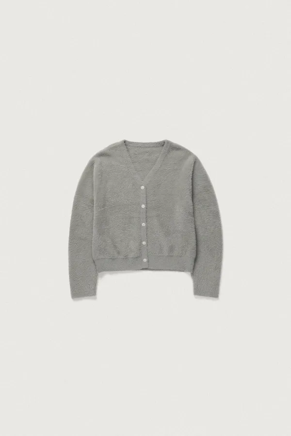 MOCHI V-NECK CARDIGAN [ASH GRAY]