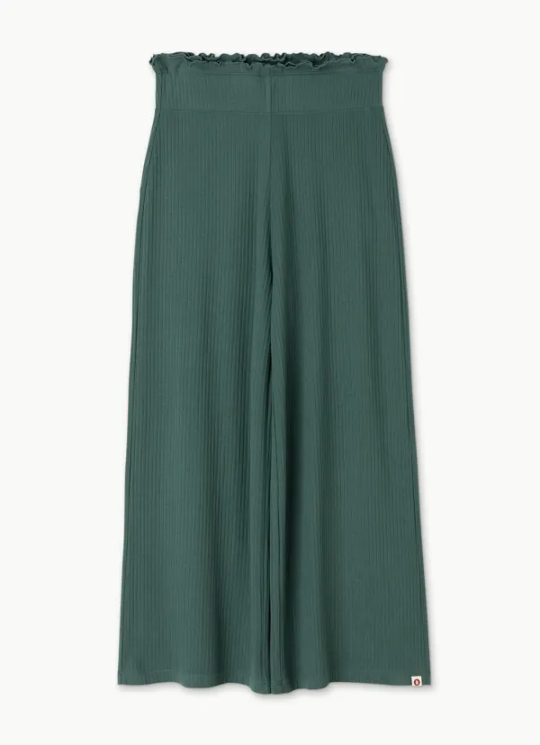 Wide rib straight pants_Bistro Green