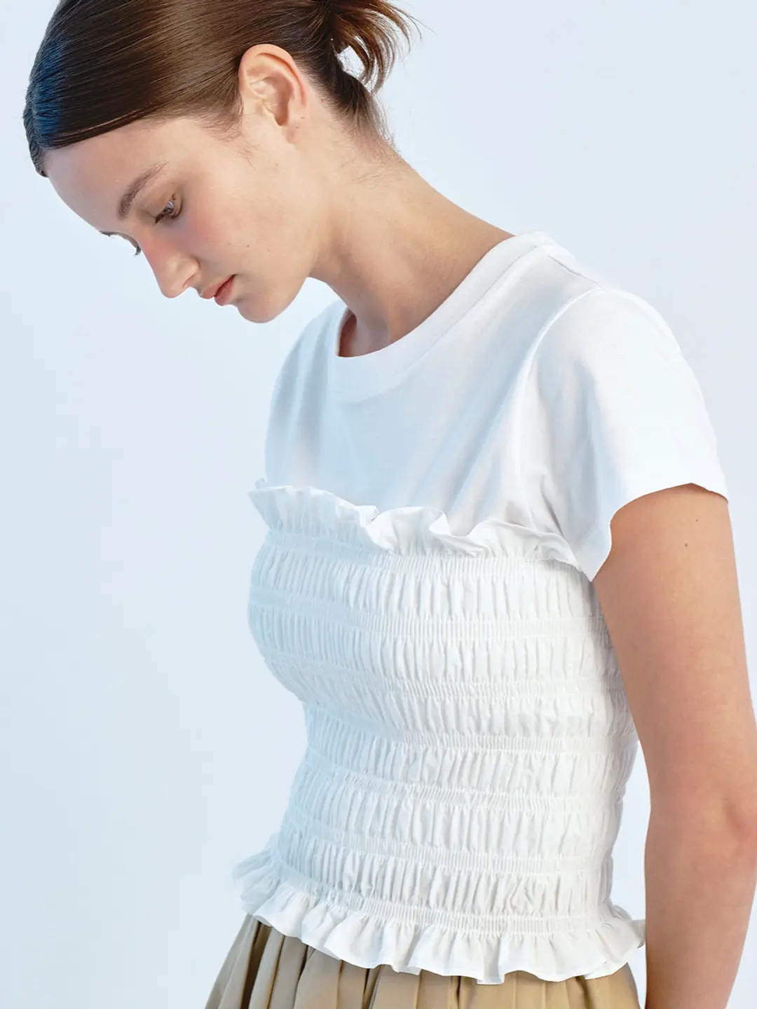 쏘이르 SMOCKED TOP - IVORY 상품 이미지 2
