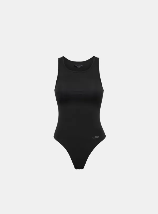 [w-jst26-010] Everyday U-Neck Tank Bodysuit - Black