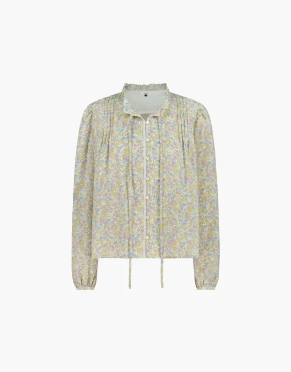 flower frill blouse - yellow