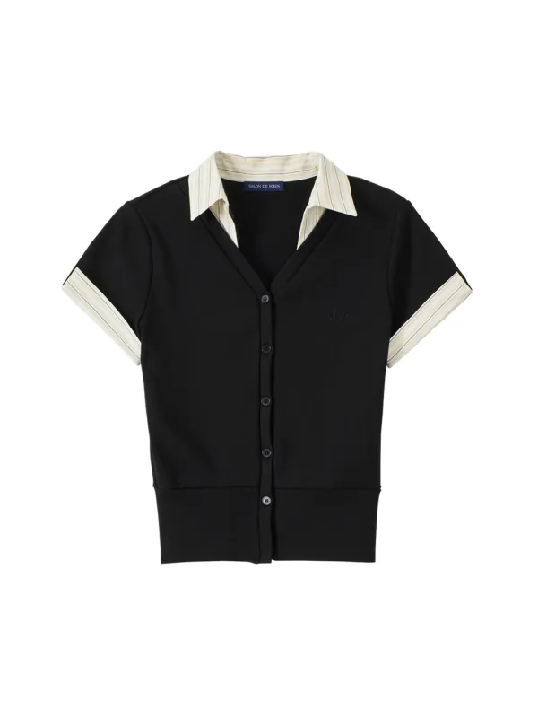 Timeless Short Sleeve Cardigan_ Black
