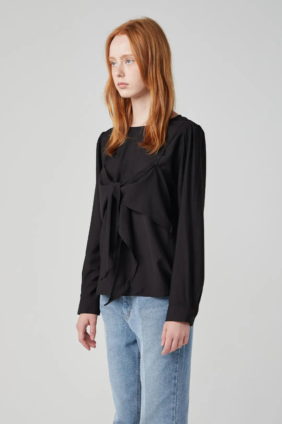 오브오브 Knoted bustier blouse_black 상품 이미지 2