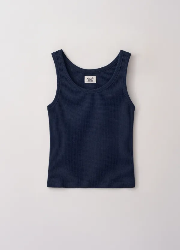 2nd / Waffle Cotton Sleeveless (Navy)