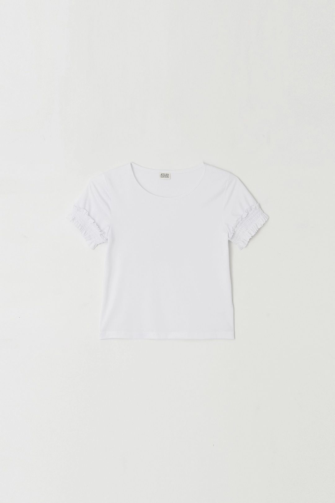 Shirred Sleeve T-shirt (white)