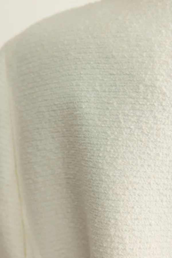 Tweed half sleeve jacket_white