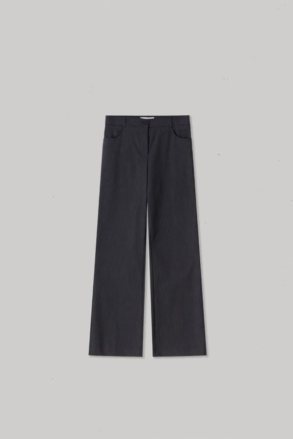 30156_Pinstripe Semi-Bootcut Trousers