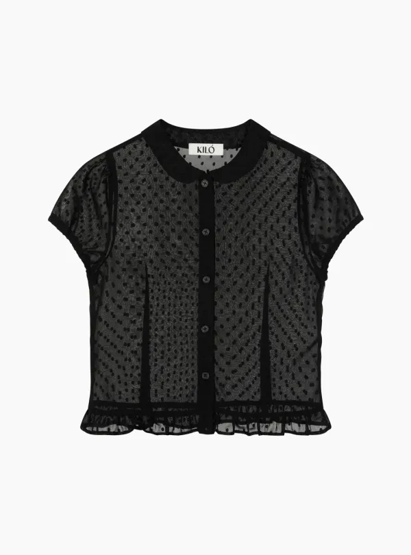 ROUND MINI BLOUSE (BLACK)