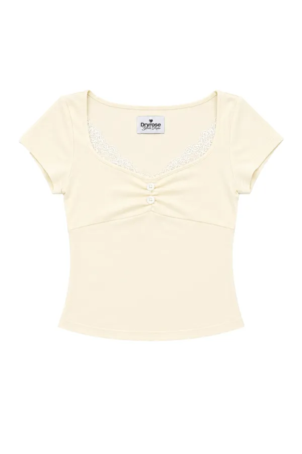 ELISE LACE TOP (LEMON)